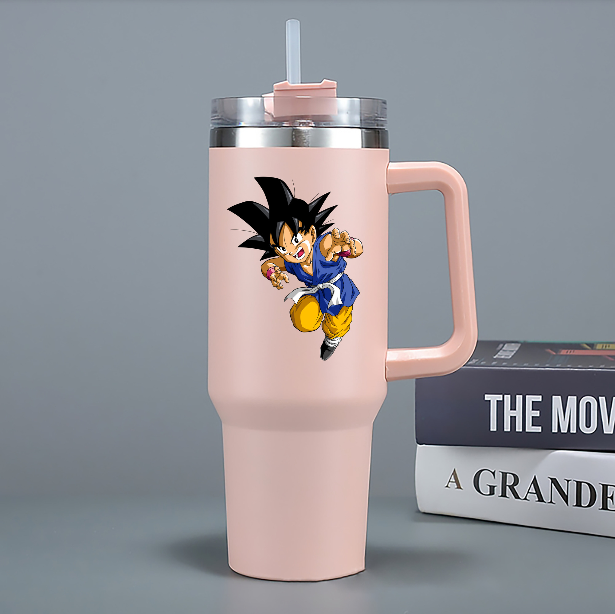 （画像用） ドラゴンボール 孫悟空（そん ごくう）Son Goku カカロット DRAGON BALL Kakarotto 1200mL車用タンブラー - クリスタルステッカー（プラスチックストロー付き）